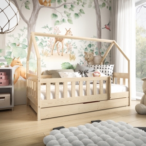 Łóżko dziecięce DOMEK LUNA 160x80 materac szuflada
